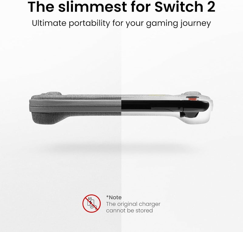 Tomtoc Slim Carrying Case for Nintendo Switch 2 Model 2025, Odorless Felt Protective Hard Shell with 12 Game Card Slots, Portable Travel Storage Case with Original Patent and Military Grade Protection - Image 3